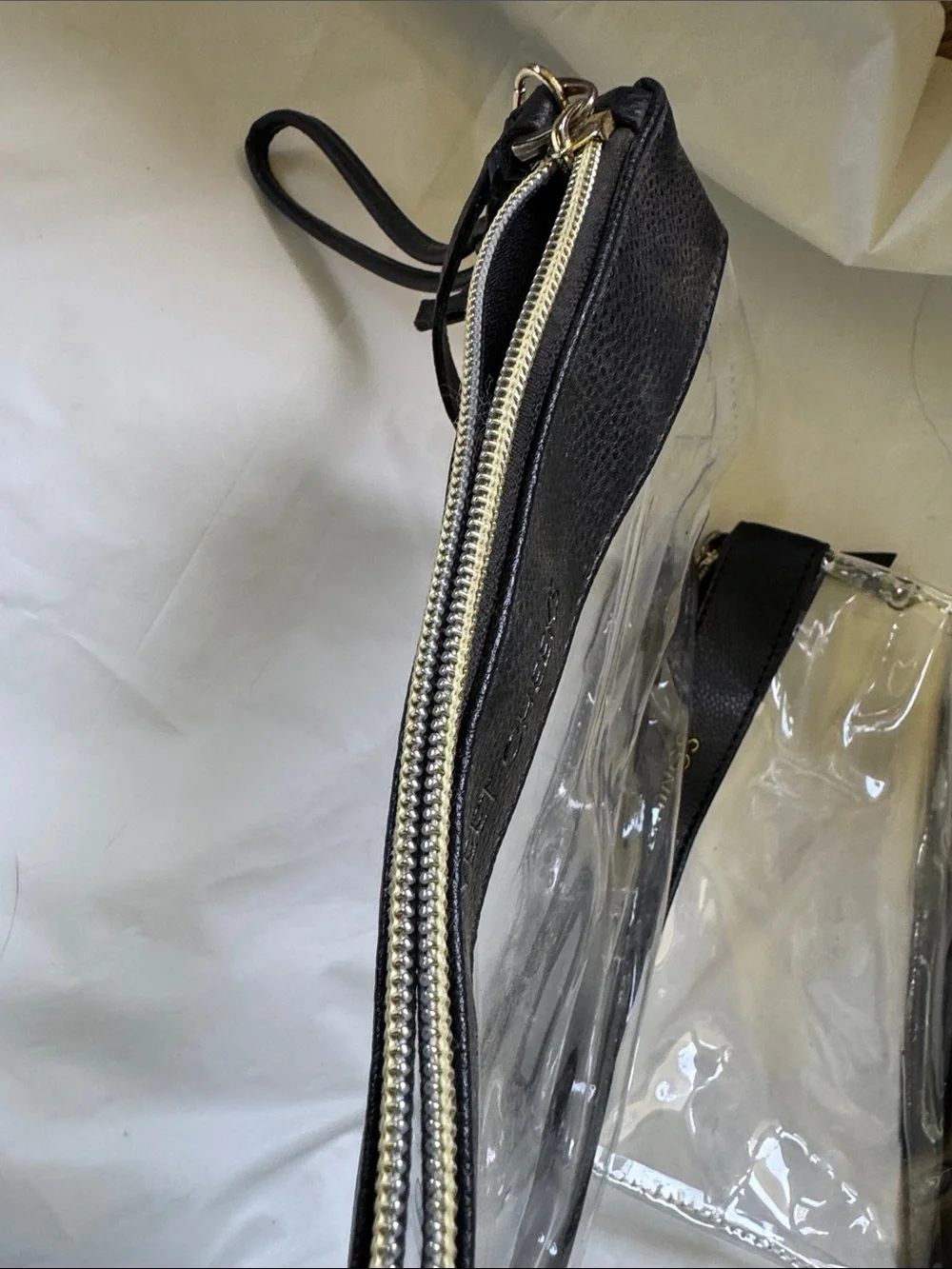 Baby Things Clear Travel Bag & Cosmetic Bag with Black Trim Zippered Cute❤️